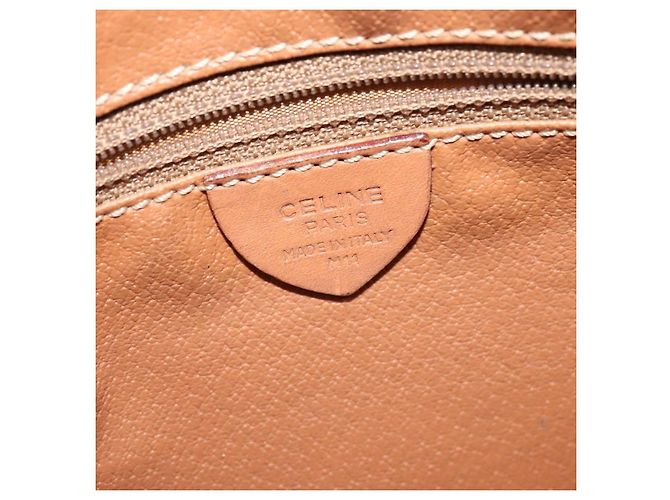 Céline Borsa a spalla in tela Macadam CELINE in pelle PVC marrone oro Auth 131702 D'oro - vista 14