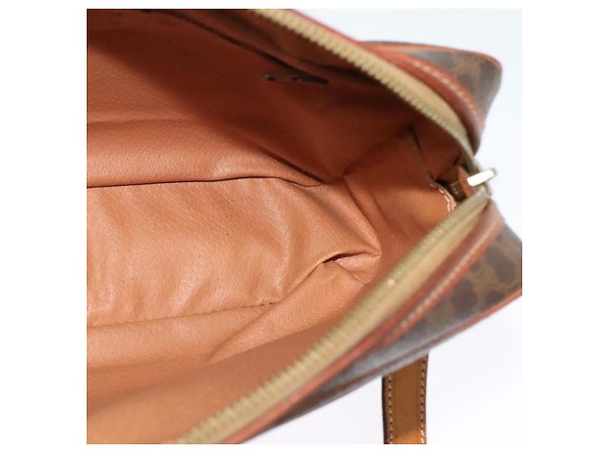 Céline Borsa a spalla in tela Macadam CELINE in pelle PVC marrone oro Auth 131702 D'oro - vista 16