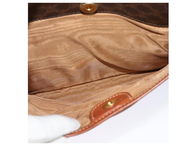 Céline Borsa a spalla in tela Macadam CELINE in pelle PVC marrone oro Auth 131702 D'oro - vista 19