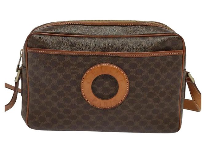 Céline Borsa a spalla in tela Macadam CELINE in pelle PVC marrone oro Auth 131702 D'oro - vista 2