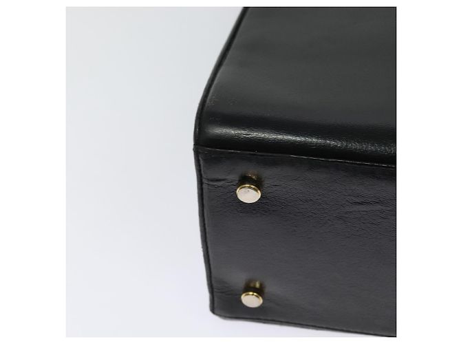 Borsa a Spalla Gancini in Pelle Nera e Oro Salvatore Ferragamo Auth gh274 Nero D'oro - vista 12