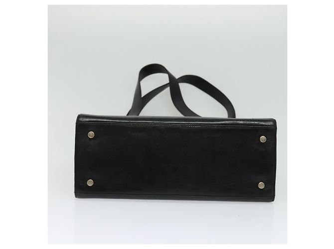 Borsa a Spalla Gancini in Pelle Nera e Oro Salvatore Ferragamo Auth gh274 Nero D'oro - vista 9