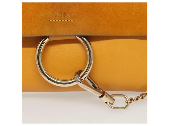 Chloé Bolso Clutch Chloe de ante amarillo dorado Auth yk18621 - vista 12