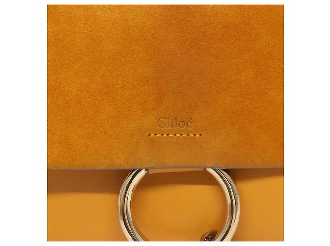 Chloé Bolso Clutch Chloe de ante amarillo dorado Auth yk18621 - vista 13