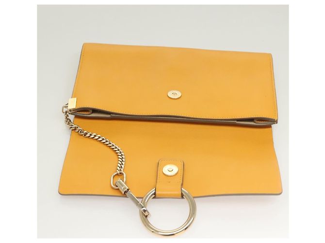Chloé Bolso Clutch Chloe de ante amarillo dorado Auth yk18621 - vista 14