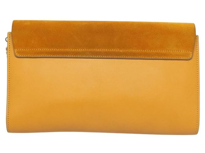 Chloé Bolso Clutch Chloe de ante amarillo dorado Auth yk18621 - vista 3