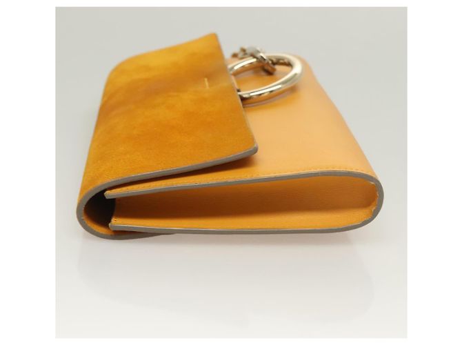 Chloé Bolso Clutch Chloe de ante amarillo dorado Auth yk18621 - vista 4