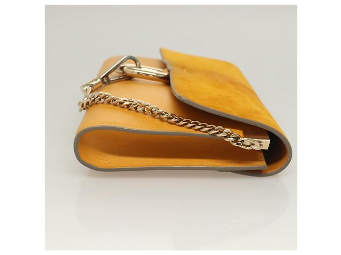 Chloé Bolso Clutch Chloe de ante amarillo dorado Auth yk18621 - vista 5