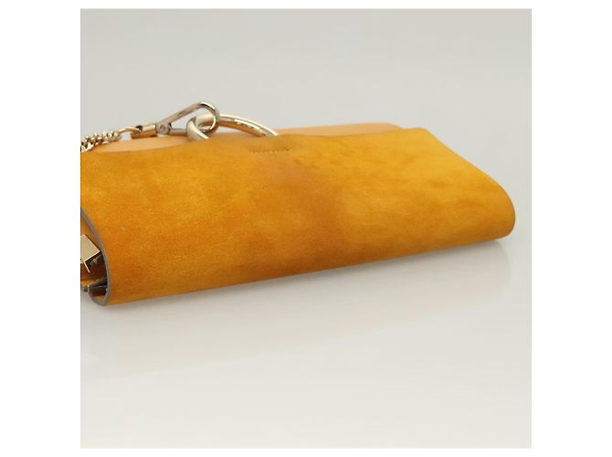 Chloé Bolso Clutch Chloe de ante amarillo dorado Auth yk18621 - vista 6