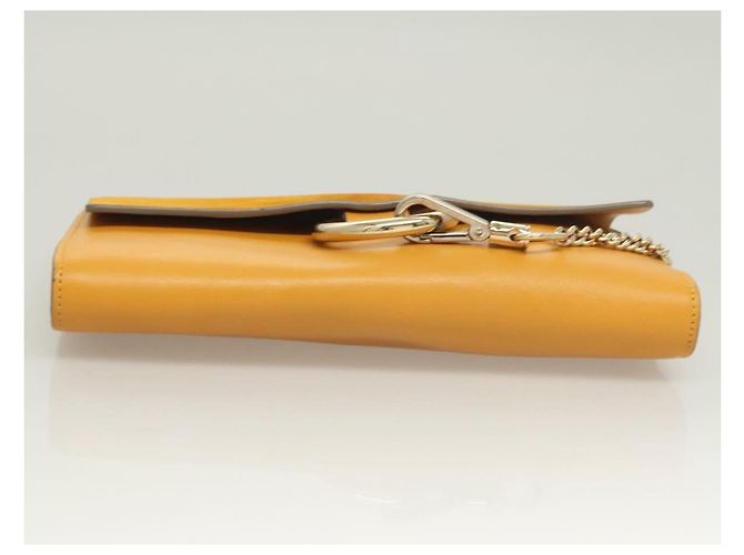 Chloé Bolso Clutch Chloe de ante amarillo dorado Auth yk18621 - vista 7