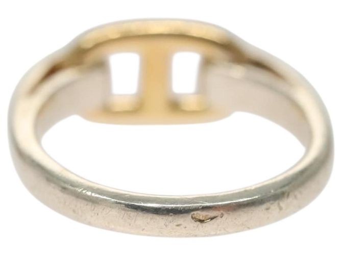 Ring Hermès Anello HERMES Shane Duncle Ag925 Taglia 49 Argento Oro Auth 130538M - vista 3