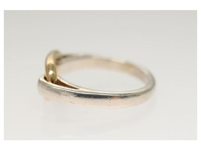 Ring Hermès Anello HERMES Shane Duncle Ag925 Taglia 49 Argento Oro Auth 130538M - vista 4