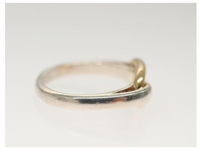 Ring Hermès Anello HERMES Shane Duncle Ag925 Taglia 49 Argento Oro Auth 130538M - vista 5