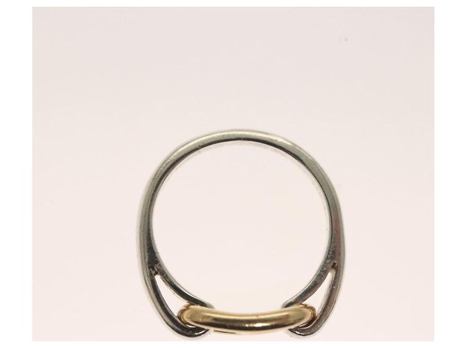 Ring Hermès Anello HERMES Shane Duncle Ag925 Taglia 49 Argento Oro Auth 130538M - vista 6