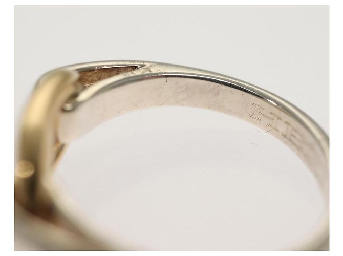 Ring Hermès Anello HERMES Shane Duncle Ag925 Taglia 49 Argento Oro Auth 130538M - vista 7