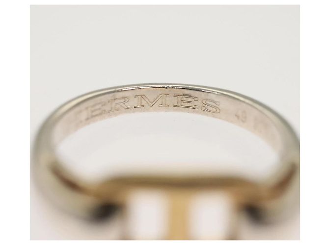 Ring Hermès Anello HERMES Shane Duncle Ag925 Taglia 49 Argento Oro Auth 130538M - vista 8