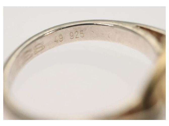 Ring Hermès Anello HERMES Shane Duncle Ag925 Taglia 49 Argento Oro Auth 130538M - vista 9