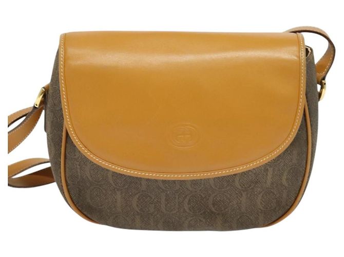 Borsa a Spalla GUCCI PVC Marrone Oro 001 084 1304 Auth ep9857 D'oro - vista 2
