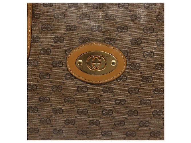 Gucci Borsa a mano Micro GG Supreme in PVC beige e oro 000 104 0030 Auth gh453 D'oro - vista 14