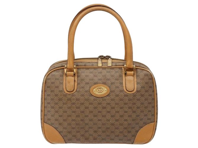 Gucci Borsa a mano Micro GG Supreme in PVC beige e oro 000 104 0030 Auth gh453 D'oro - vista 2