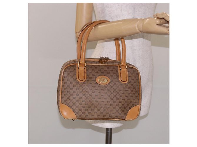 Gucci Borsa a mano Micro GG Supreme in PVC beige e oro 000 104 0030 Auth gh453 D'oro - vista 23
