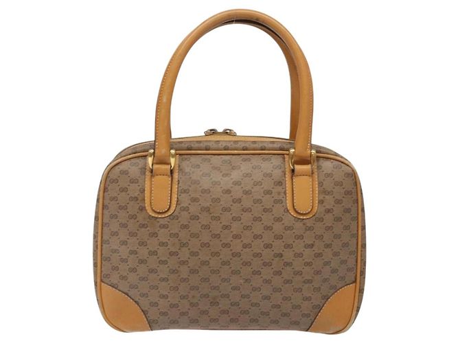 Gucci Borsa a mano Micro GG Supreme in PVC beige e oro 000 104 0030 Auth gh453 D'oro - vista 3