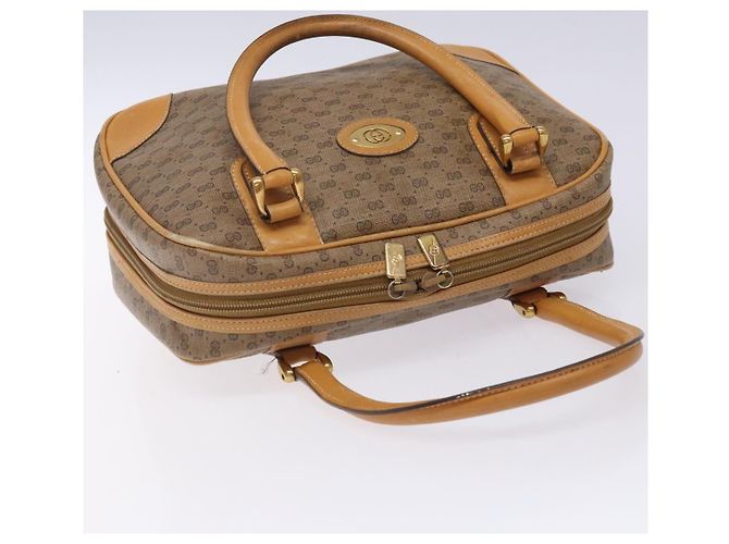Gucci Borsa a mano Micro GG Supreme in PVC beige e oro 000 104 0030 Auth gh453 D'oro - vista 6