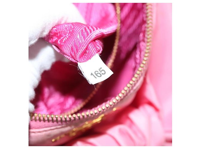 PRADA Borsa a Mano Nylon 2in1 Rosa Oro Auth ep9408 D'oro - vista 10