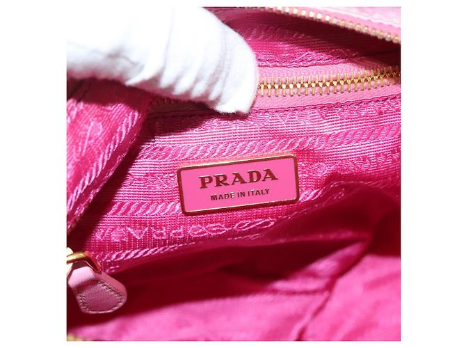PRADA Borsa a Mano Nylon 2in1 Rosa Oro Auth ep9408 D'oro - vista 20
