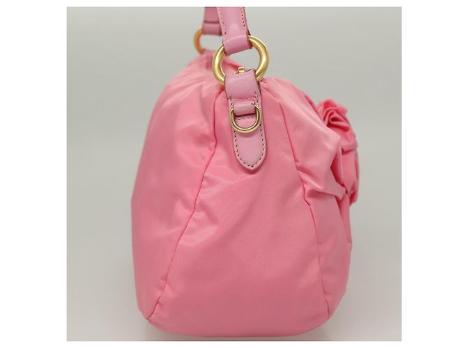 PRADA Borsa a Mano Nylon 2in1 Rosa Oro Auth ep9408 D'oro - vista 4