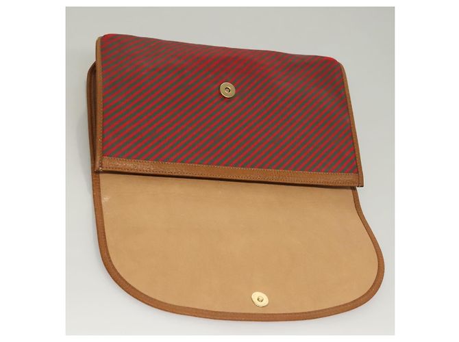 Borsa Clutch GUCCI PVC Oro Rosso 89 01 040 Auth bs27689 D'oro - vista 13