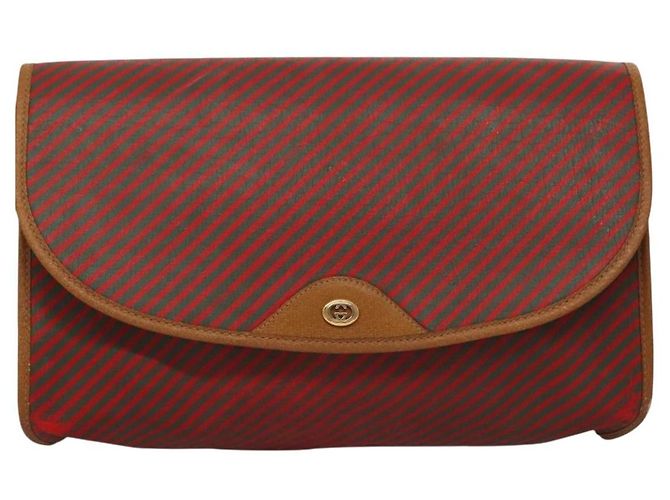 Borsa Clutch GUCCI PVC Oro Rosso 89 01 040 Auth bs27689 D'oro - vista 2