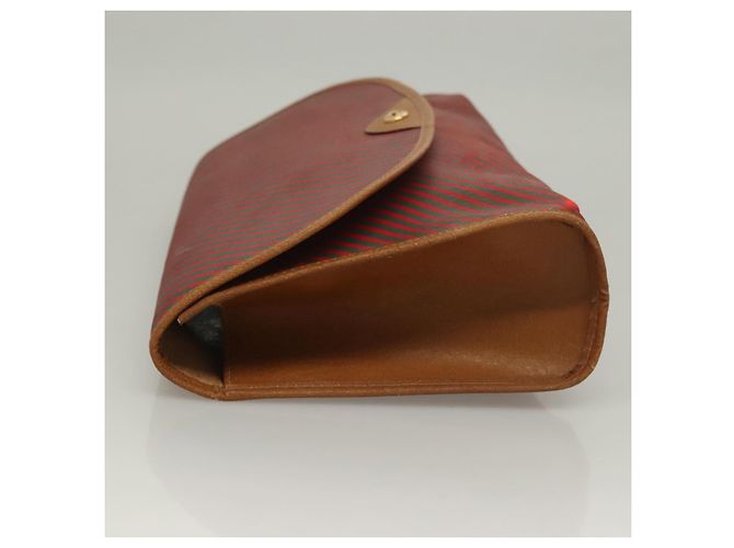 Borsa Clutch GUCCI PVC Oro Rosso 89 01 040 Auth bs27689 D'oro - vista 5