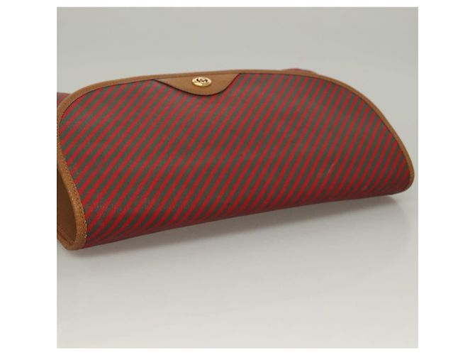 Borsa Clutch GUCCI PVC Oro Rosso 89 01 040 Auth bs27689 D'oro - vista 6