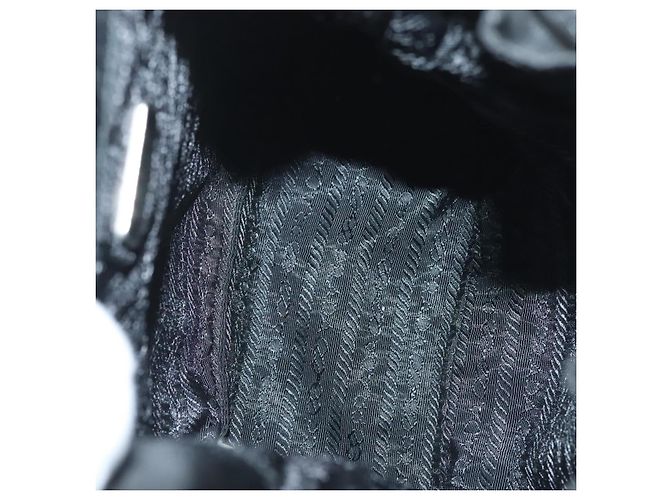 PRADA Sac à main Nylon Noir Or Auth 132686V Doré - vue 10