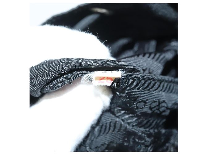 PRADA Sac à main Nylon Noir Or Auth 132686V Doré - vue 12