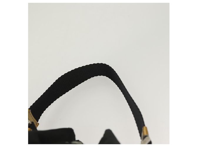 PRADA Sac à main Nylon Noir Or Auth 132686V Doré - vue 14
