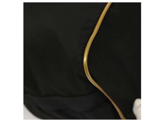 PRADA Sac à main Nylon Noir Or Auth 132686V Doré - vue 18
