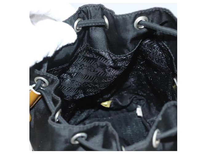 PRADA Sac à main Nylon Noir Or Auth 132686V Doré - vue 23