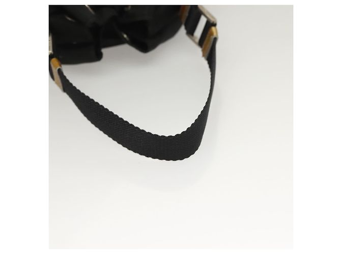 PRADA Sac à main Nylon Noir Or Auth 132686V Doré - vue 7