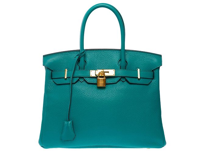 Hermès Borsa HERMES Birkin 30 in Pelle Blu - 102742 - vista 3