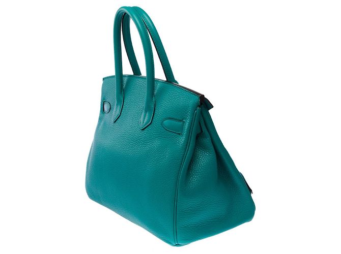 Hermès Borsa HERMES Birkin 30 in Pelle Blu - 102742 - vista 6