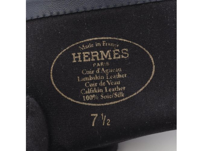 Hermès Hermès Pferde Carrousel Handschuhe Marineblau - Ansicht 3