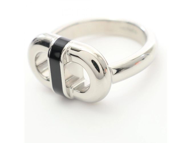 Hermès Hermes Maillon Chaine d'Ancre Noir Ring Black Silvery - view 6