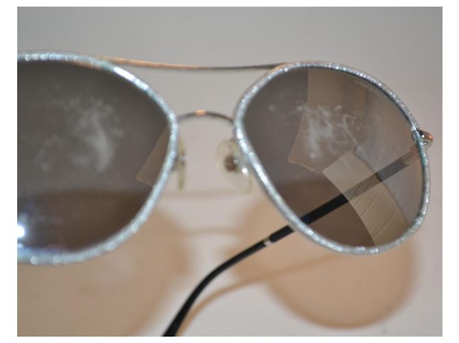 Occhiali da sole Chanel neri e argento Nero - vista 3