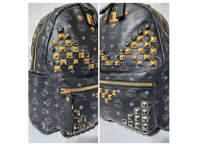 MCM Visetos Zaino Grande Stark M Studded Nero - vista 14