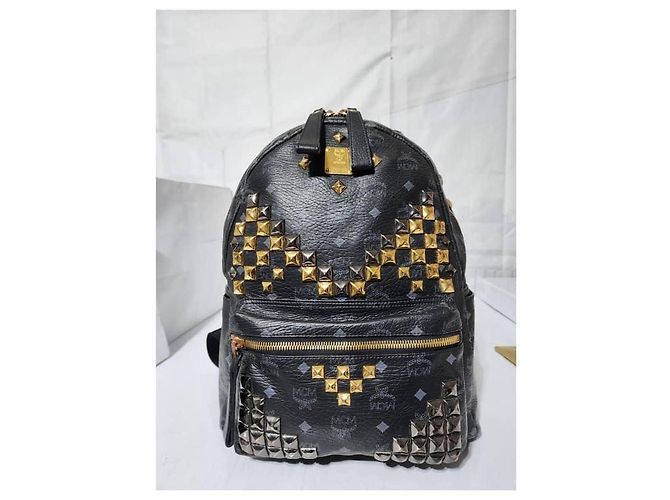 MCM Visetos Zaino Grande Stark M Studded Nero - vista 7