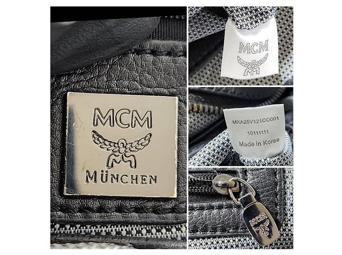 Zaino in PVC Monogram Studded MCM Nero - vista 13