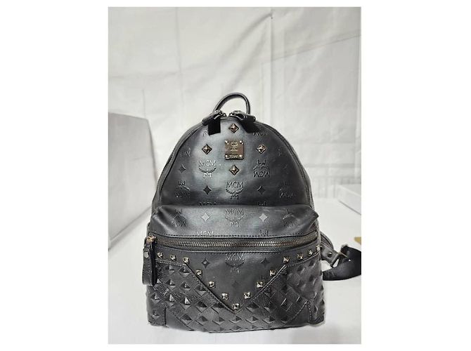 Zaino in PVC Monogram Studded MCM Nero - vista 2