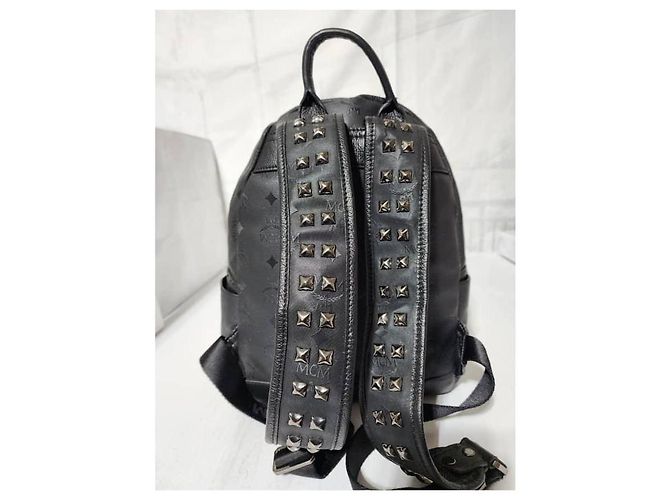 Zaino in PVC Monogram Studded MCM Nero - vista 4